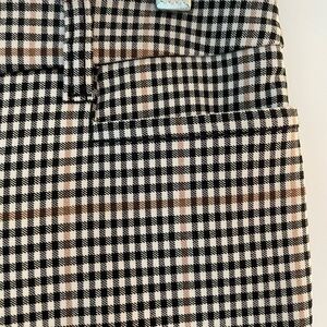Talbots Black and White Plaid Slacks with Brown Accents